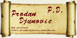 Prodan Đunović vizit kartica